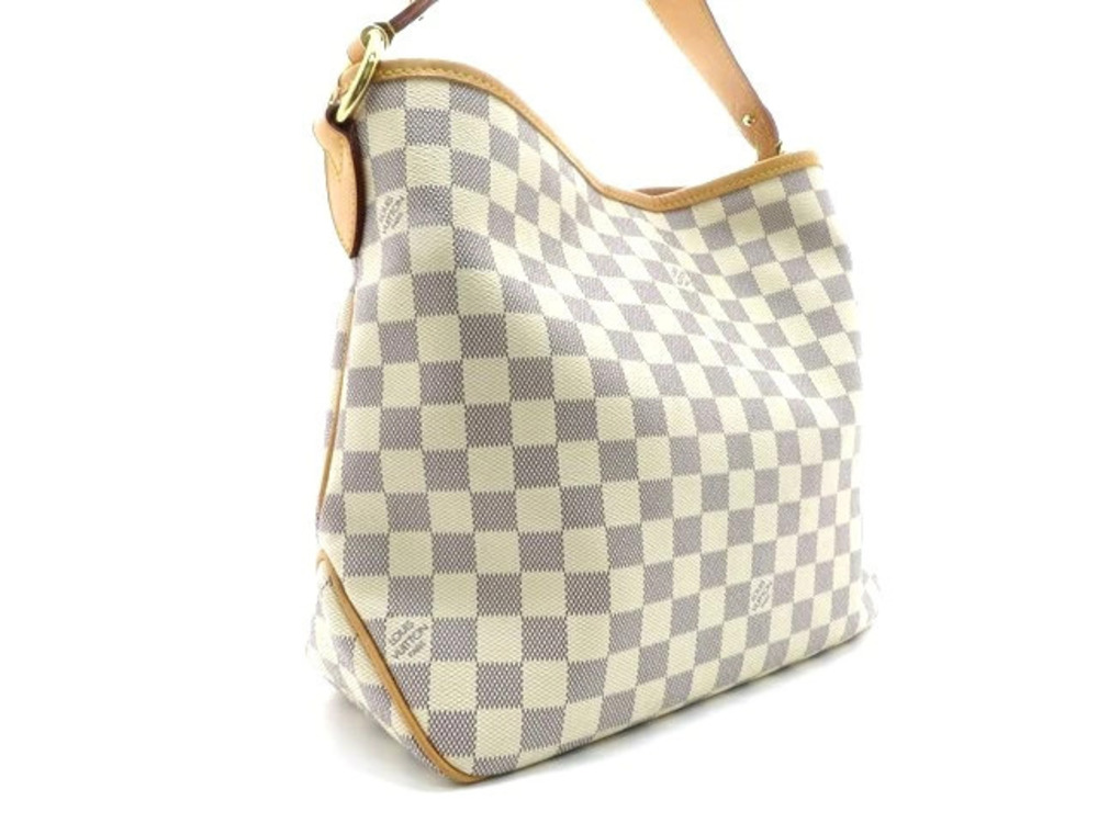 Louis Vuitton Bag Shoulder Delightful White Azur Damier White